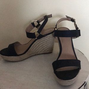 Merona Women’s Espadrille Black Wedge Sandal